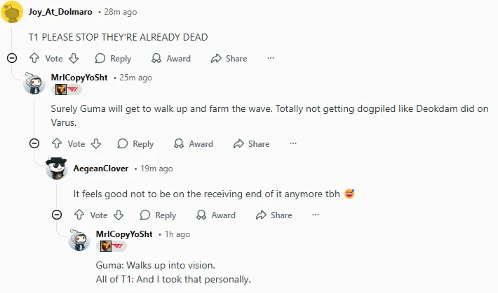 电竞世界杯-外网热议T1胜HLE：T1看到对面有LPL选手以为在打S赛